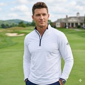 Greyson Quarter Zip Pullover Mens XL White Maestro Dobel Tequila Logo Stretch